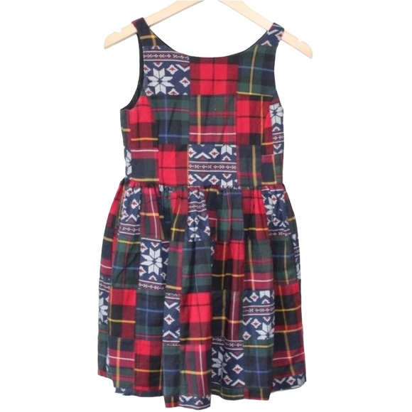 Ralph Lauren Other - Ralph Lauren Holiday Plaid Patchwork Fit & Flare Dress Red Girl's Size 12 H13837